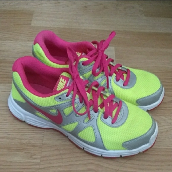 Nike Shoes - Neon Yellow Revolution 2 Nikes